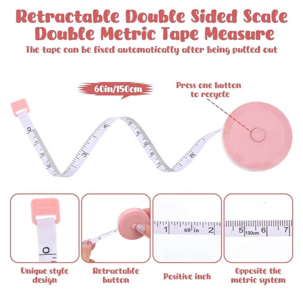 💕5/25💕Set of 2 Retractable Double Sided Tape Measures - 60”